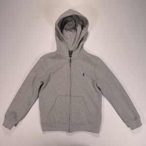 Polo Ralph Lauren Toddler and Little Boys Cotton Fleece Hoodie Size 7 Gray EUC!